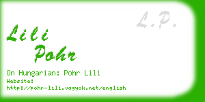 lili pohr business card